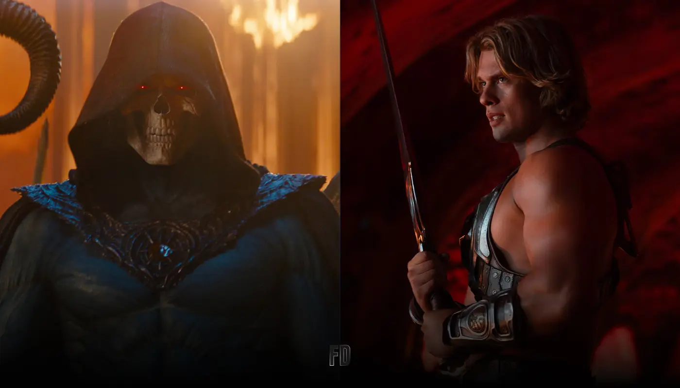 Prince Adam holding the Sword of Power as He-Man in front of Castle Grayskull, Masters of the Universe 2026